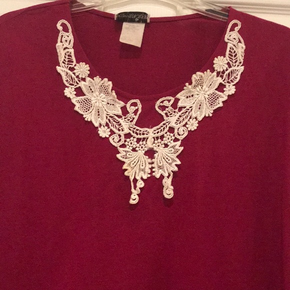 😍Maroon Beauty With Lace Embroidered Neck😍 - Picture 2 of 3